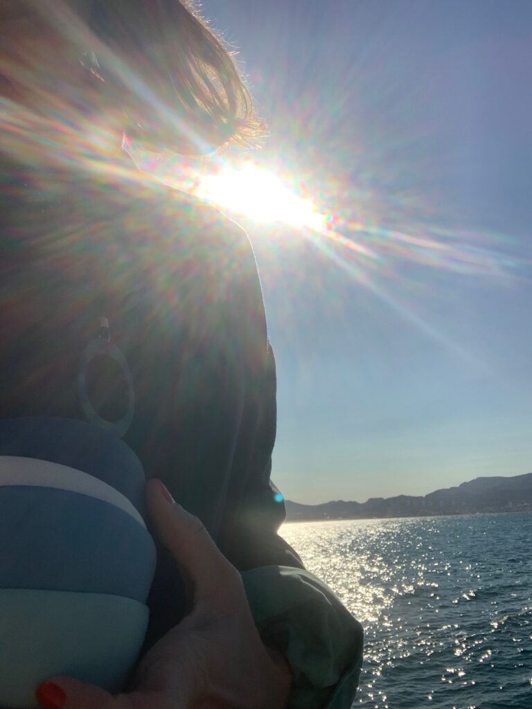 Contre-jour sur la mer, lumière de fin de journée, Elisabeth Hardy céramiste